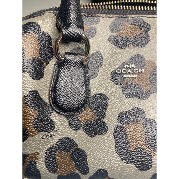 Coach Mini Bennett Satchel Ocelot Print Crossbody Handbag Grey Classic Small - Picture 13 of 16